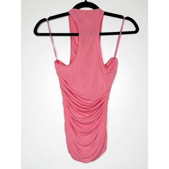 A.L.C. Ruched Adley Ruched Viscose Tank Top Racerback Womens Pink Size Small - Picture 4 of 7